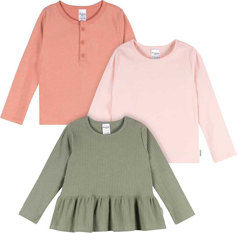Three long sleeve shirts for baby girls