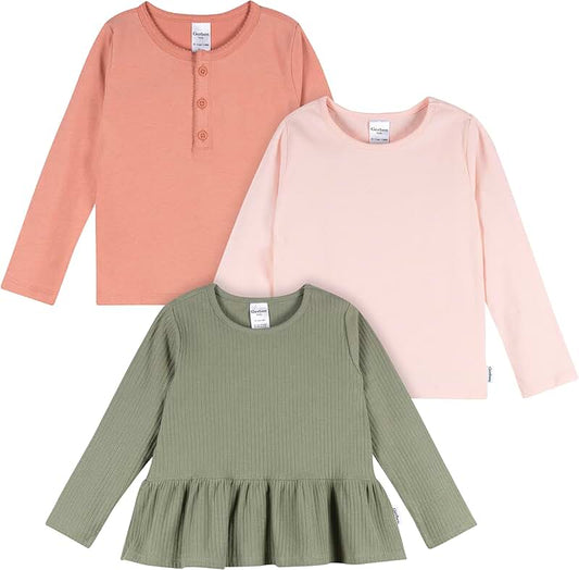 Three long sleeve shirts for baby girls
