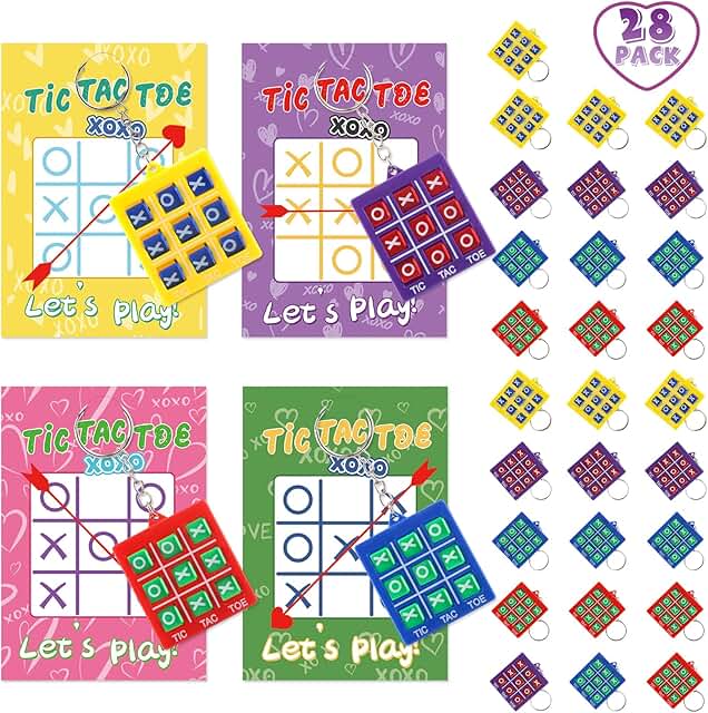 28 Tic-Tac-Toe Keychains for Kids and Parties
