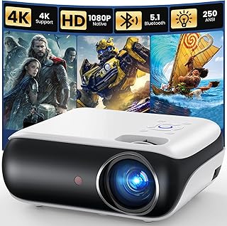 Portable 1080P Bluetooth Mini Projector for Home and Outdoors