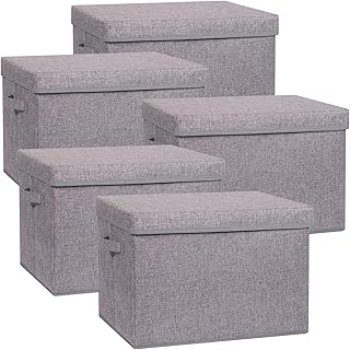 Set of 5 Large Foldable Fabric Storage Boxes