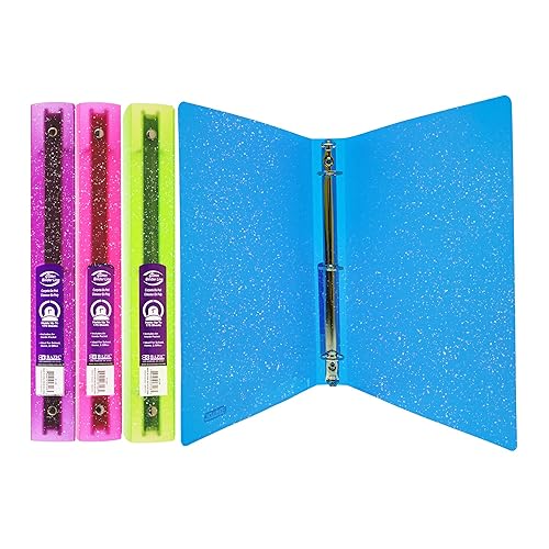 3-Ring 1-Inch Glitter Binder for 175 Sheets