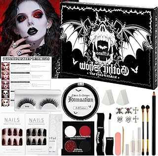 Goth Halloween Makeup Kit with Face Paint and Accessories