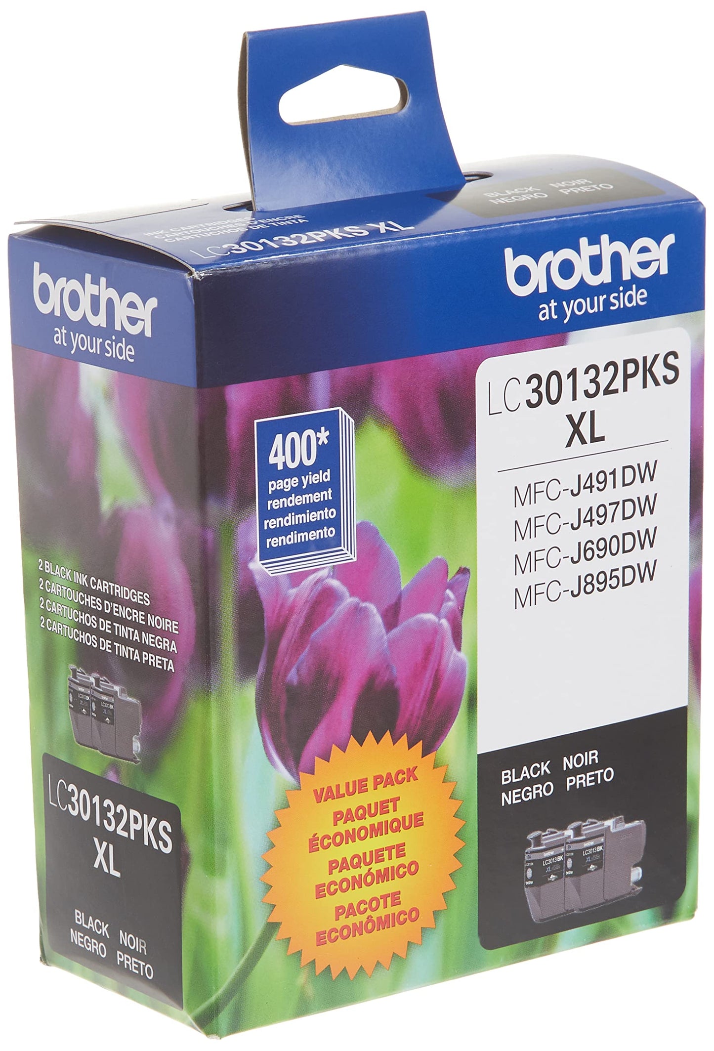 Genuine LC30132PKS 2-Pack High Yield Black Ink Cartridges, Page Yield Up to 400 Pages/Cartridge, LC3013