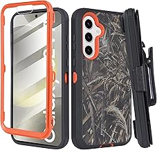 Heavy Duty Camo Case with Screen Protector and Belt Clip for Galaxy S24 FE 2024