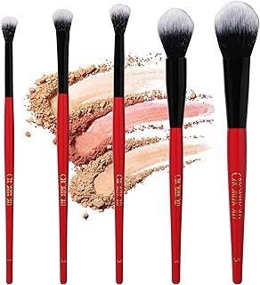 5-Piece Vegan Makeup Brush Set with Ombre Bristles