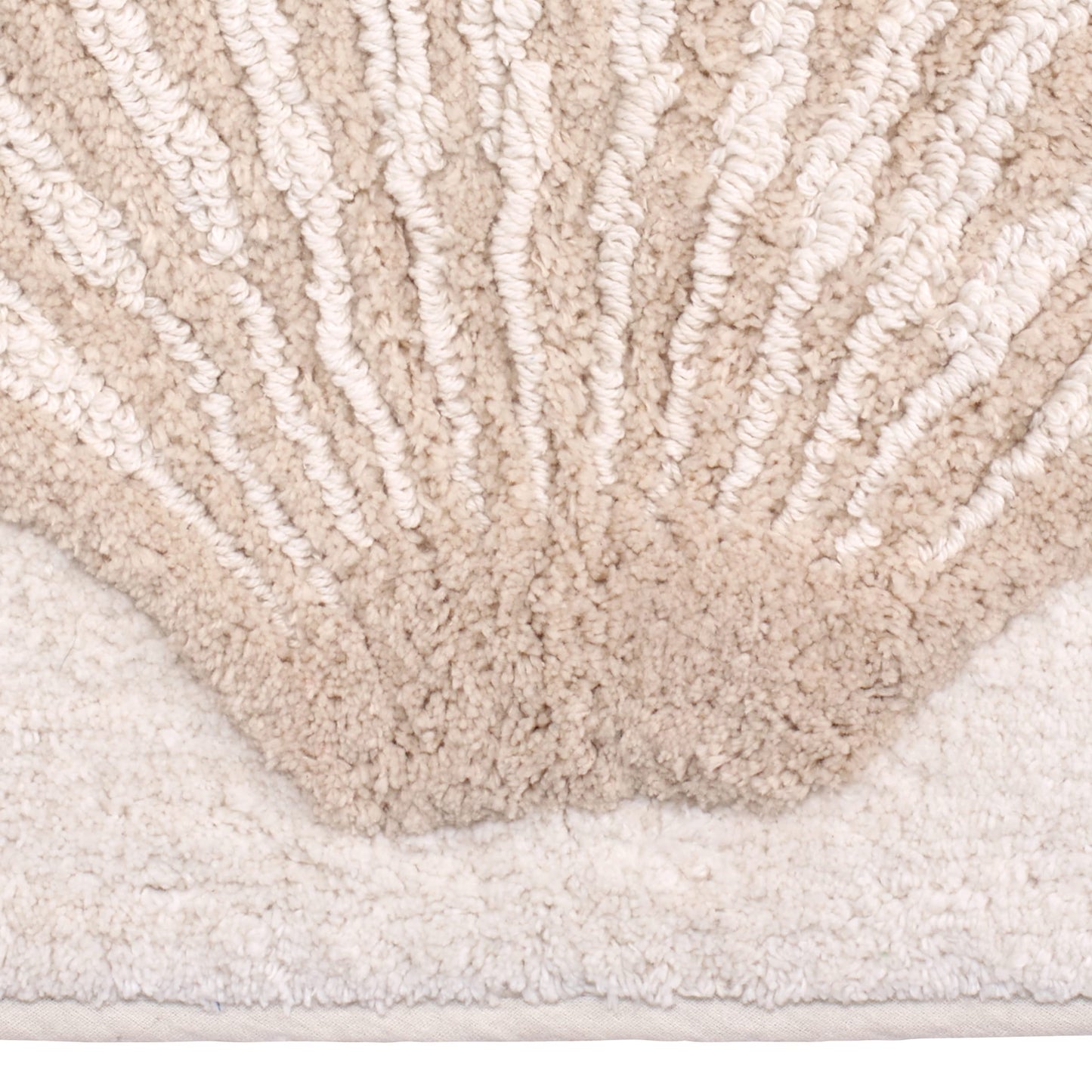 Macrame Shells  Bath Rug, Ivory