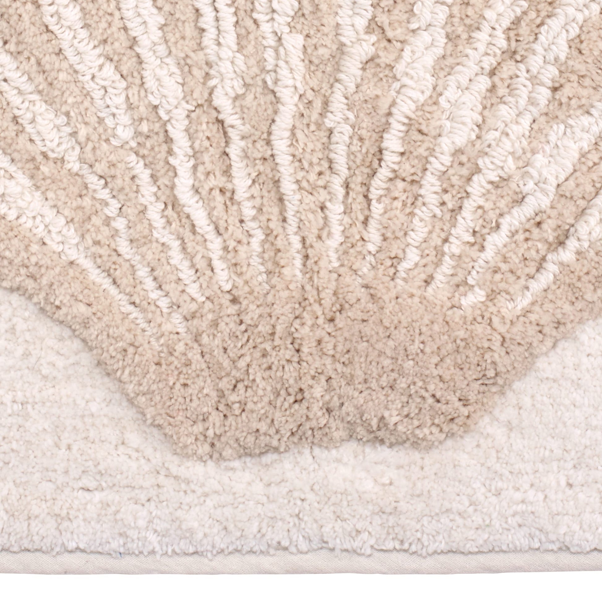 Macrame Shells  Bath Rug, Ivory
