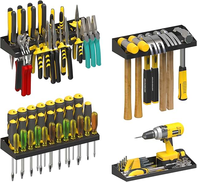 Wall Mount Hand Tool Storage Set, 4 Pack