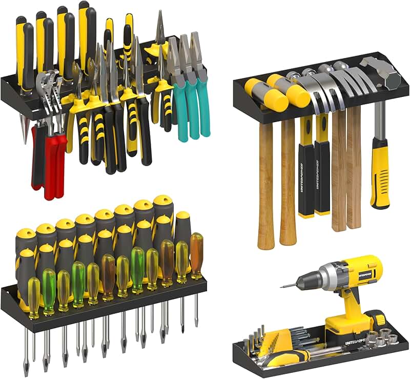 Wall Mount Hand Tool Storage Set, 4 Pack