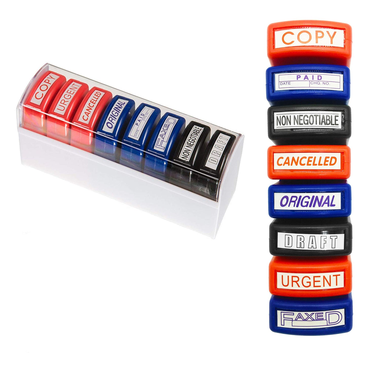 Set of 8 Self-Inking Office Message Stamps
