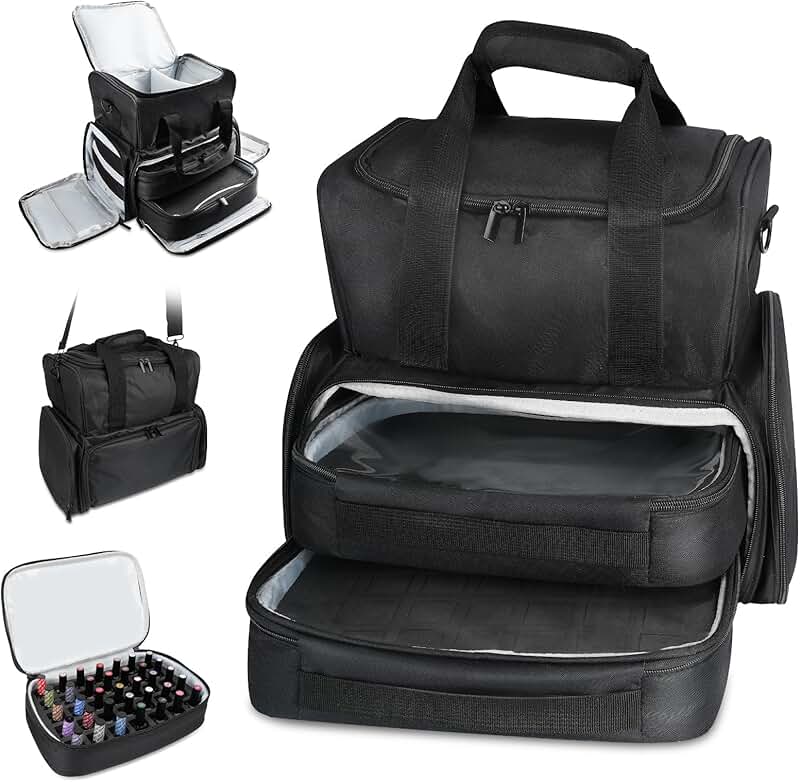 Large Nail Polish Organizer with Removable Bags