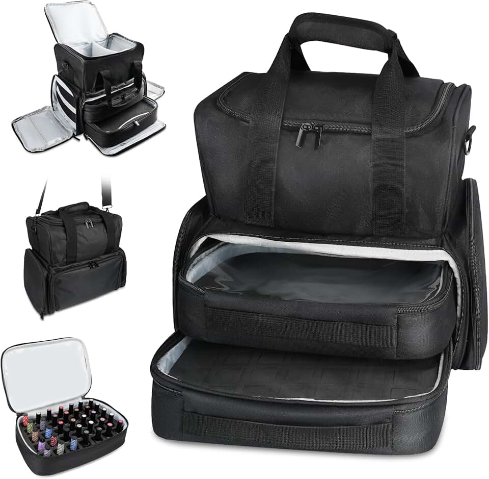 Large Nail Polish Organizer with Removable Bags