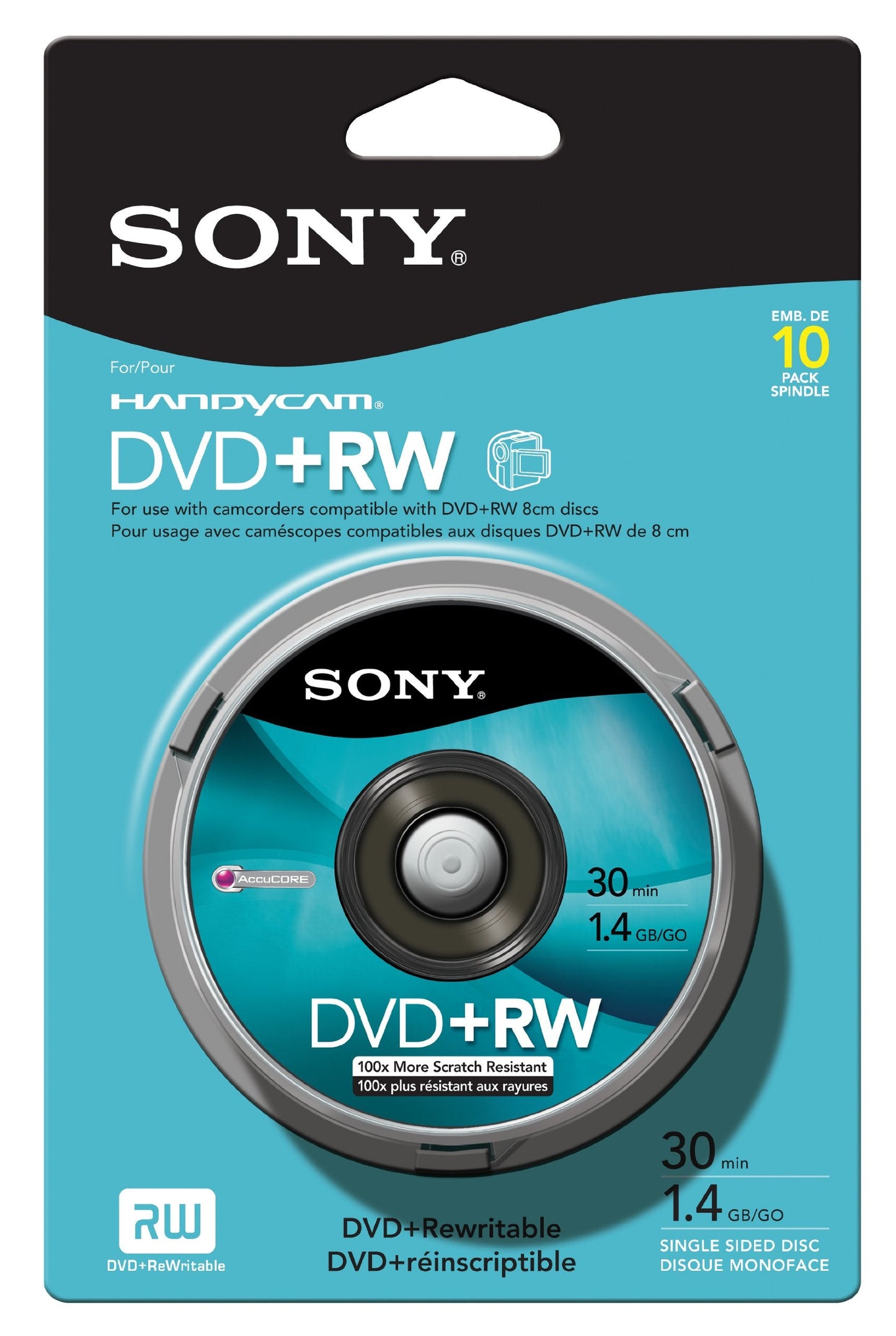 8cm DVD plus RW Spindle Pack 10 Pack
