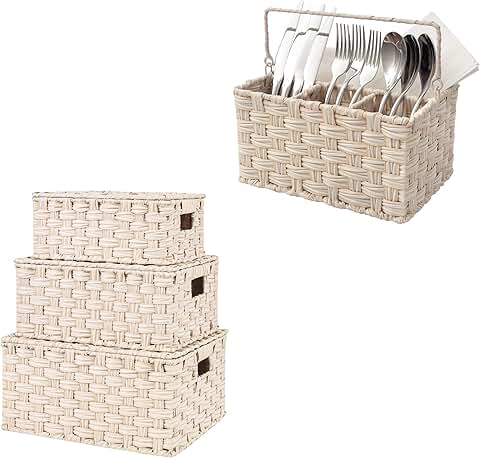 Set of 4 Pantry and Utensil Storage Baskets