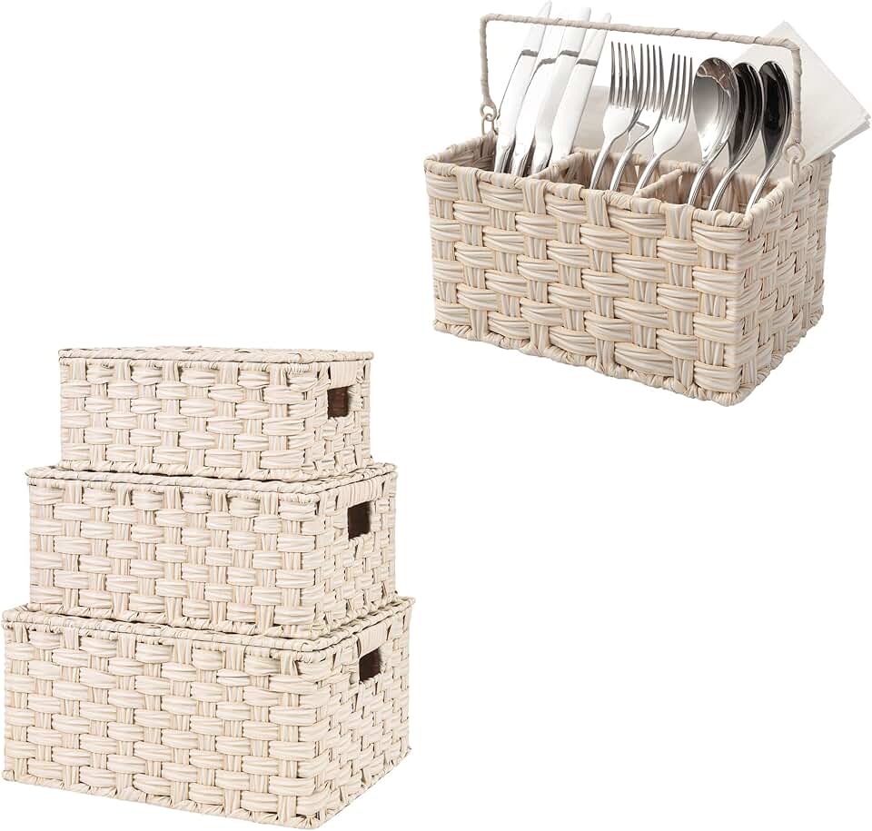 Set of 4 Pantry and Utensil Storage Baskets