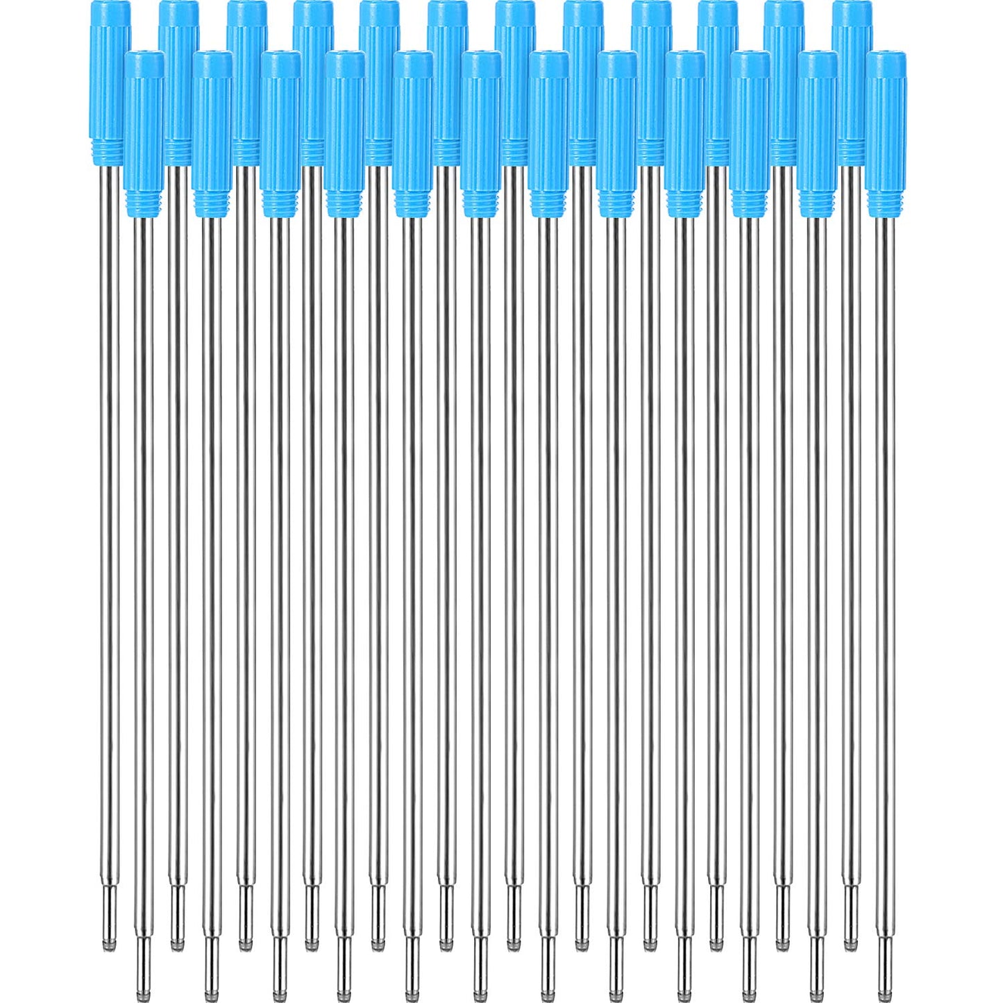 Set of 24 Blue Metal Ballpoint Pen Refills, 4.5 Inch