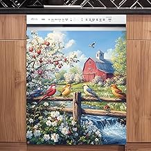 Colorful spring farm bird magnet cover for fridge