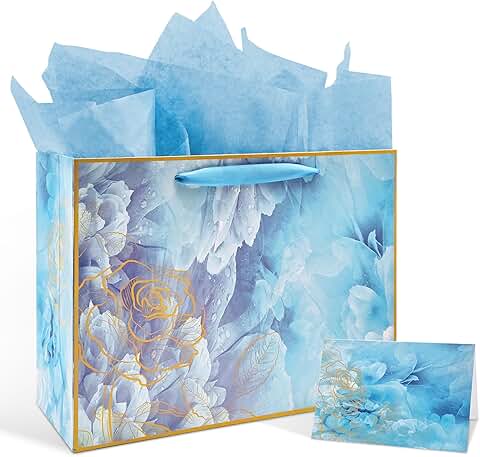 13-inch gift bag with handles and tissue paper