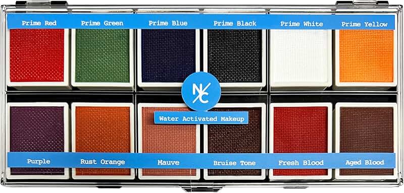 12-Color Water-Activated Face and Body Paint Palette