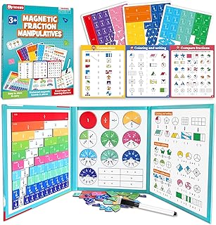 Magnetic Fraction Puzzle and Demonstration Book for Kids
