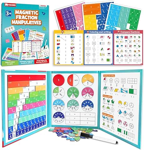Magnetic Fraction Puzzle and Demonstration Book for Kids