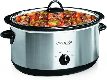7 Quart Oval Manual Slow Cooker in Stainless Steel