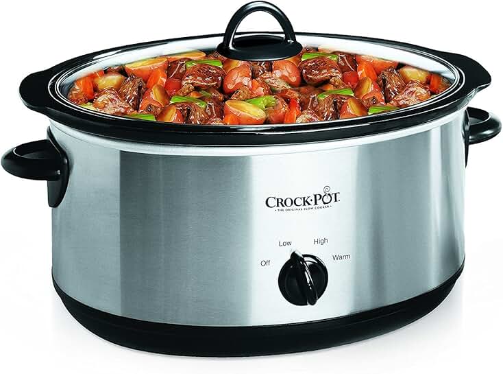 7 Quart Oval Manual Slow Cooker in Stainless Steel
