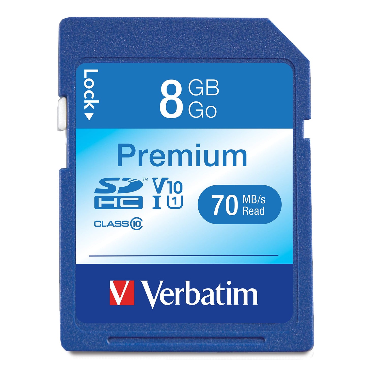 8GB Premium SDHC Memory Card, UHS-I V10 U1 Class 10, Blue (96318)