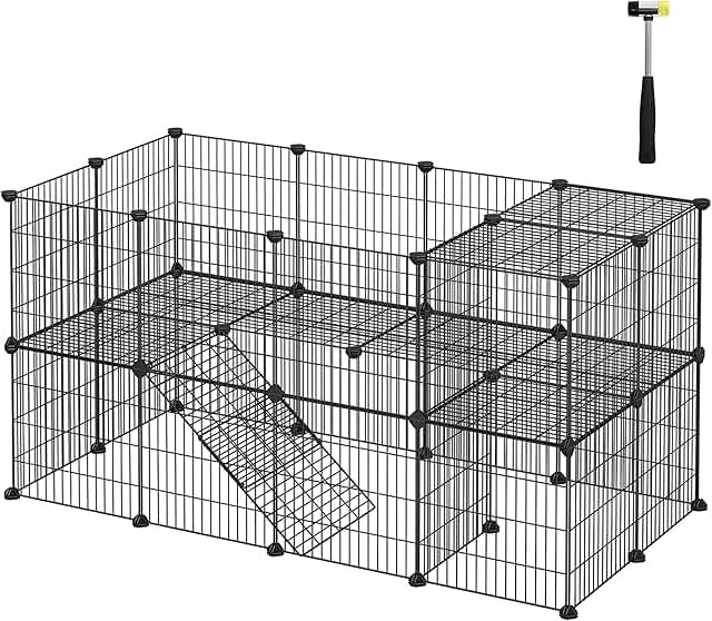 Small Animal Playpen with Zip Ties and Two Levels