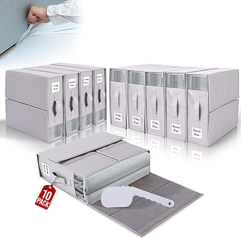 Ten Bed Sheet Organizers with Storage and Sheet Tucker