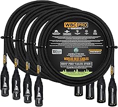 Four 10-foot ultra-silent balanced star-quad XLR cables