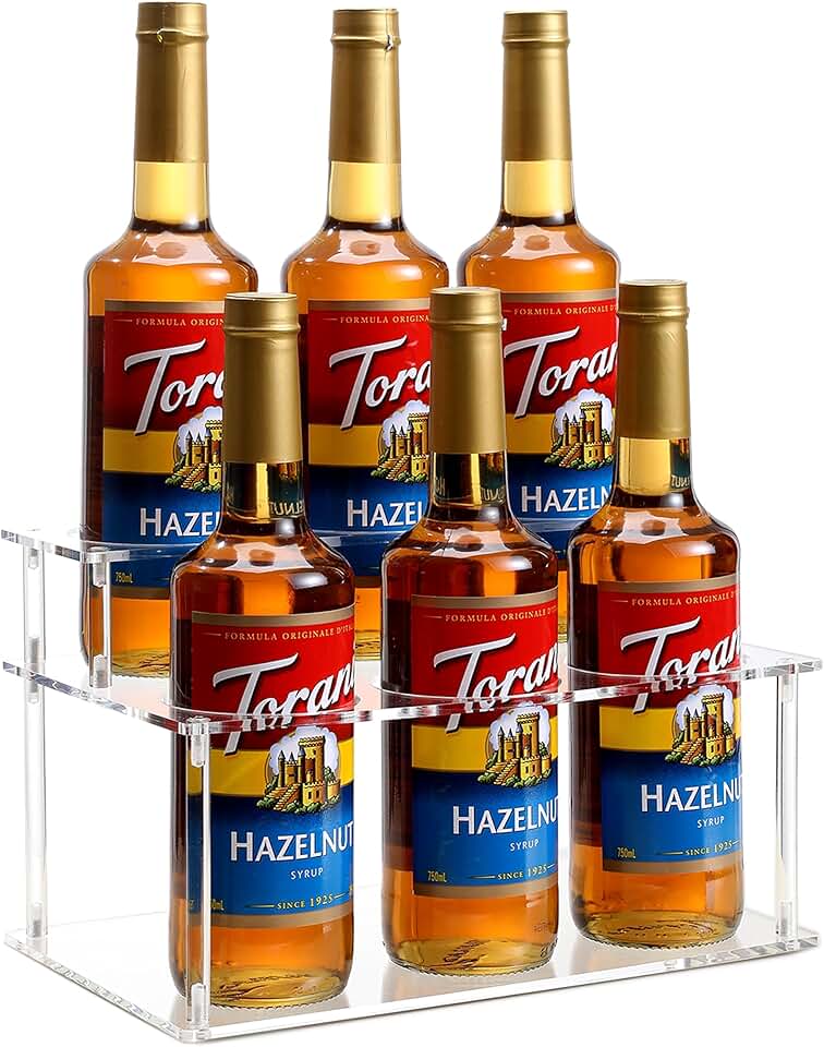 Acrylic 6-Bottle Coffee and Wine Syrup Rack