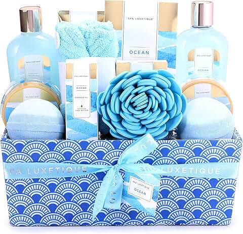 Ocean Scented Spa Gift Basket with Bath Products