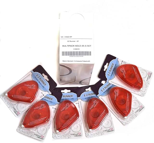 Set of 6 permanent adhesive dispensers, 33 feet each