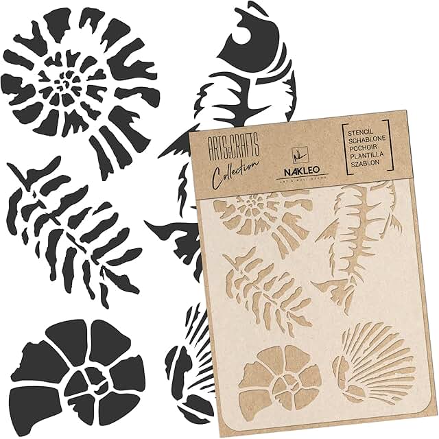 A4 Jurassic Ammonite Fossil Painting Stencil