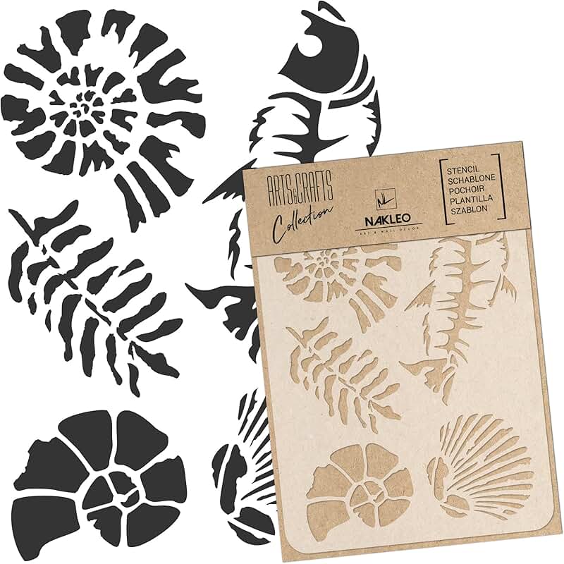 A4 Jurassic Ammonite Fossil Painting Stencil