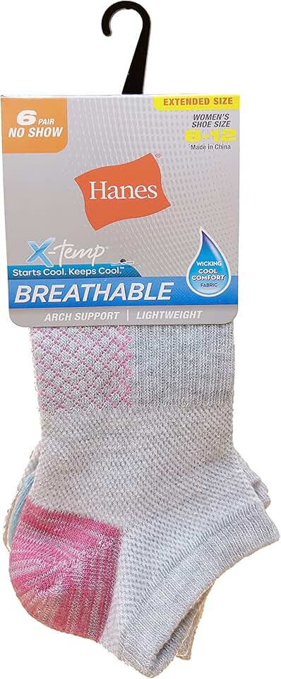 Six-Pack Women's Lightweight Breathable No Show Socks