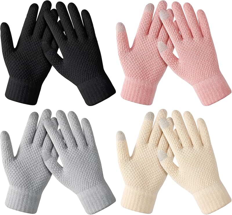 Women's Warm Knit Winter Gloves for Cold Weather