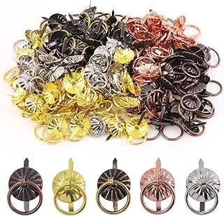 150 Pcs Metal Brad Fasteners with Pull Rings for Crafts