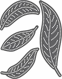 Black Rhinestone Template with 4 Feathers or Leaves