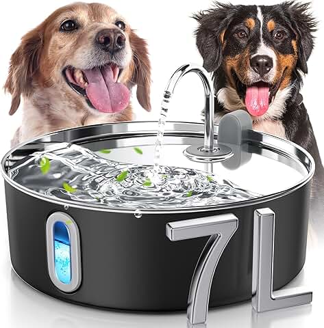 Large Stainless Steel Pet Water Fountain with Filters