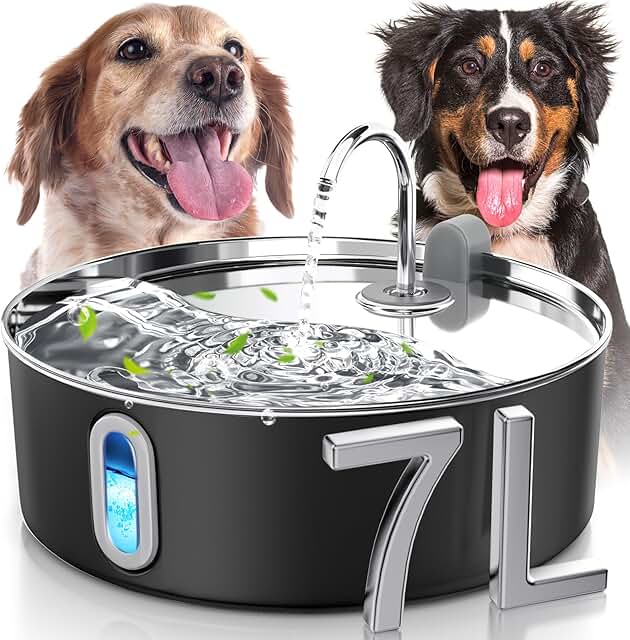 Large Stainless Steel Pet Water Fountain with Filters