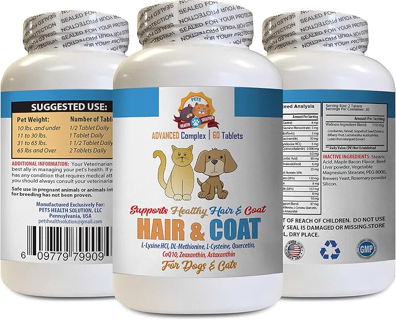 Pet Skin and Coat Support Tablets for Dogs and Cats