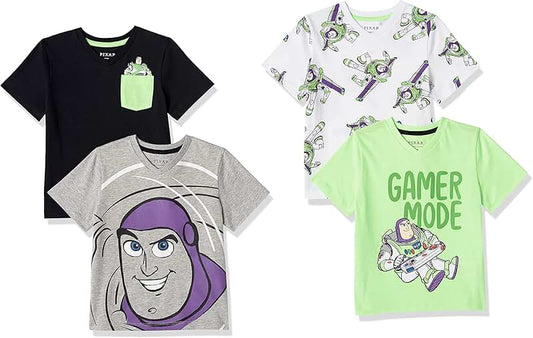Pack of 4 Boys' and Toddlers' Short-Sleeve V-Neck T-Shirts