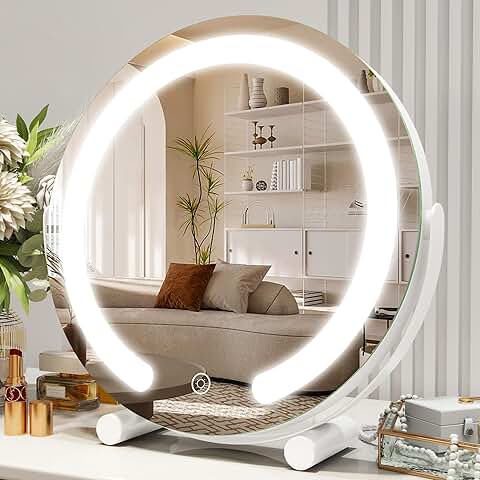 12-Inch Lighted Makeup Mirror with Touch Control