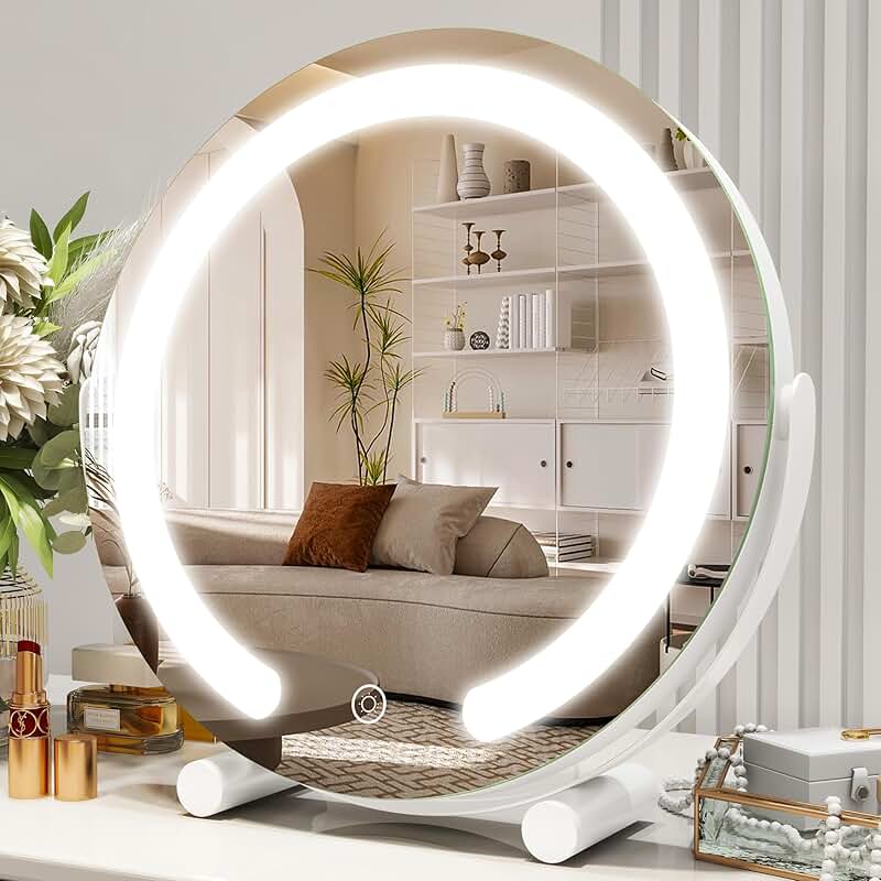 12-Inch Lighted Makeup Mirror with Touch Control