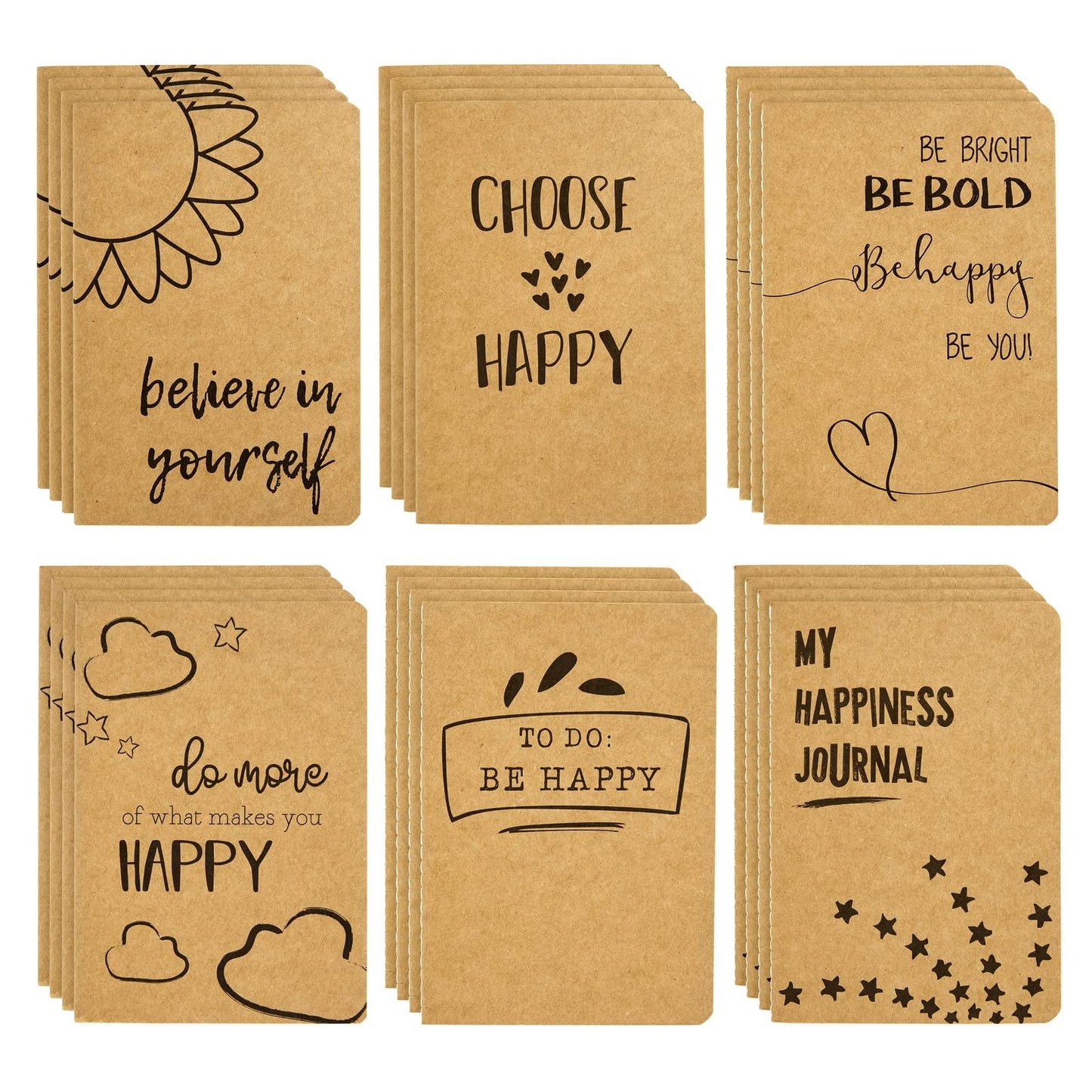 Bulk A6 Kraft Journals, 24 Pack, Soft Cover, 80 Pages