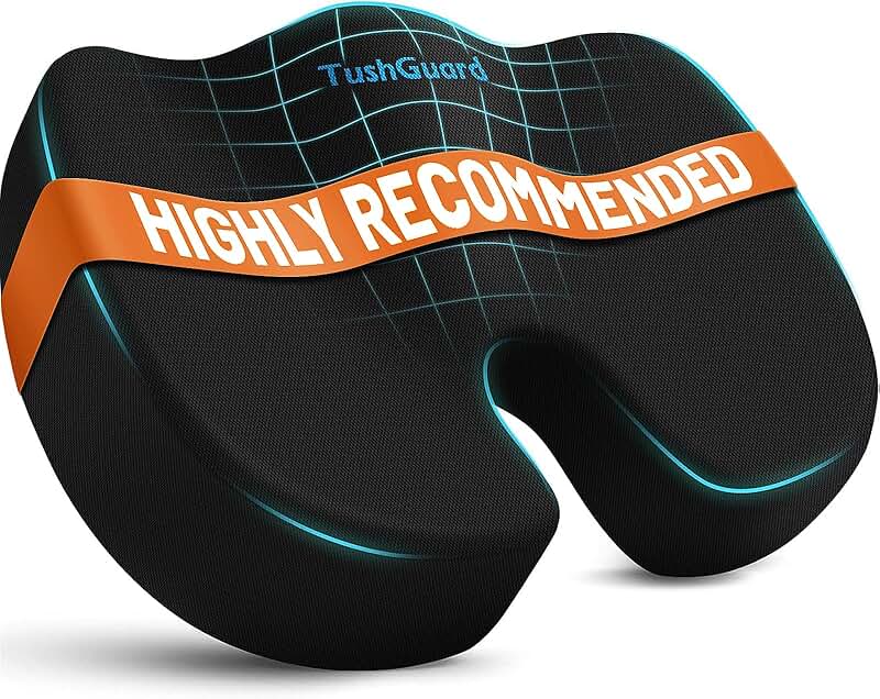 Memory Foam Office Chair Cushion with Non-Slip Back
