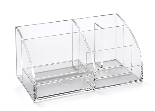 Clear acrylic desk organiser, 130mm x 250mm x 120mm